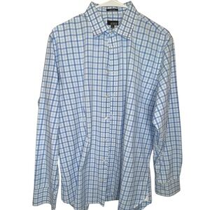 Men’s 1901 Button Down Shirt Blue Gingham Cotton Size 16.5”